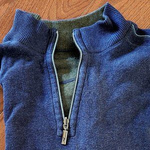 Tommy Bahama Navy Blue to Olive 1/4-Zip Reversible Pullover